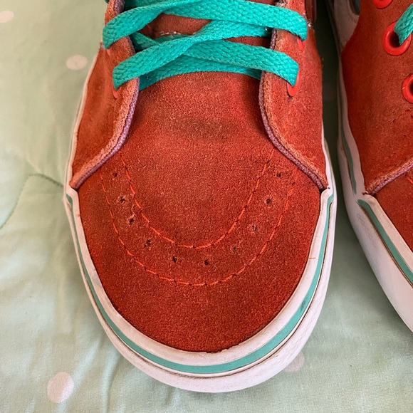 Vans Sk8-Hi Orange and Checkered Sneakers Womens size 8 - Picture 8 of 16